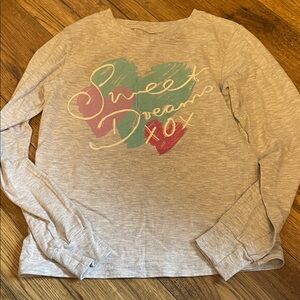 George Kids Long Sleeve Shirt - Gray with Pink and Blue Hearts (Bin GB)